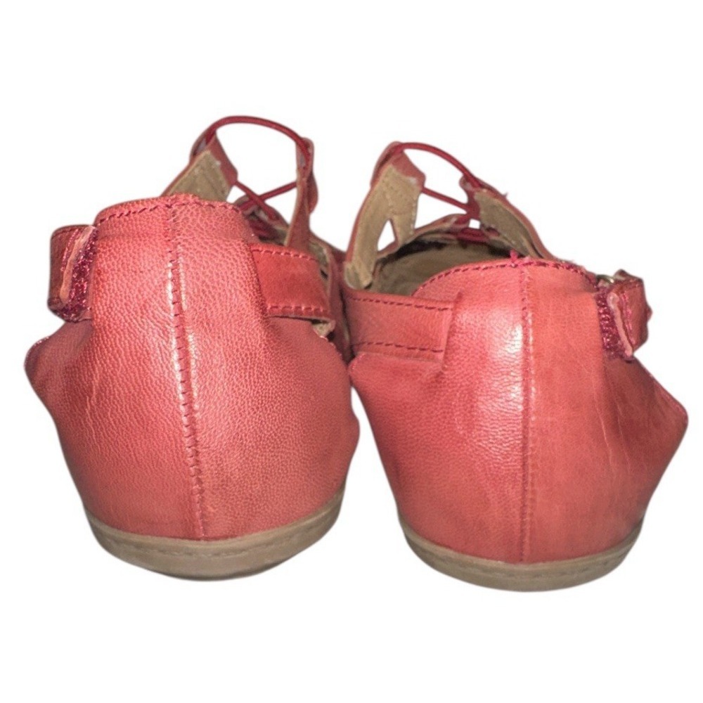 Earth Origins Womens Sz 11 Flat Leather Strappy Sandals Belle Bridget Regal Red - Picture 6 of 8